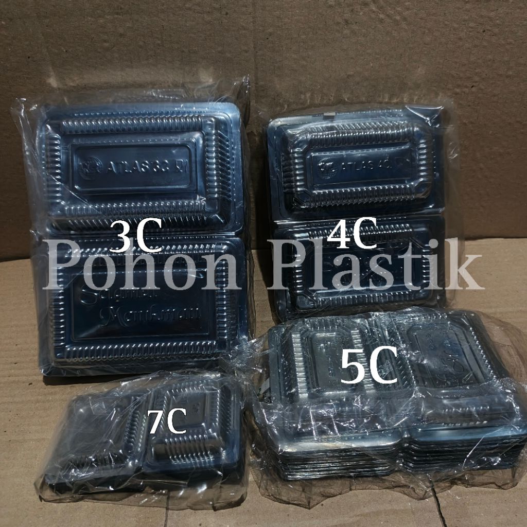 Mika Plastik merk Atlas/VIP Serbaguna Ukuran 3C 4C 5C 7C - Wadah Praktis untuk Jajanan, Kue Basah, P