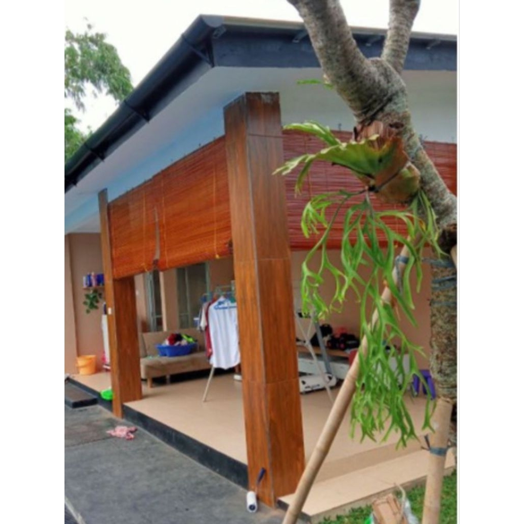 tirai krey kulit bambu sawit plitur ukuran 1m x 3m