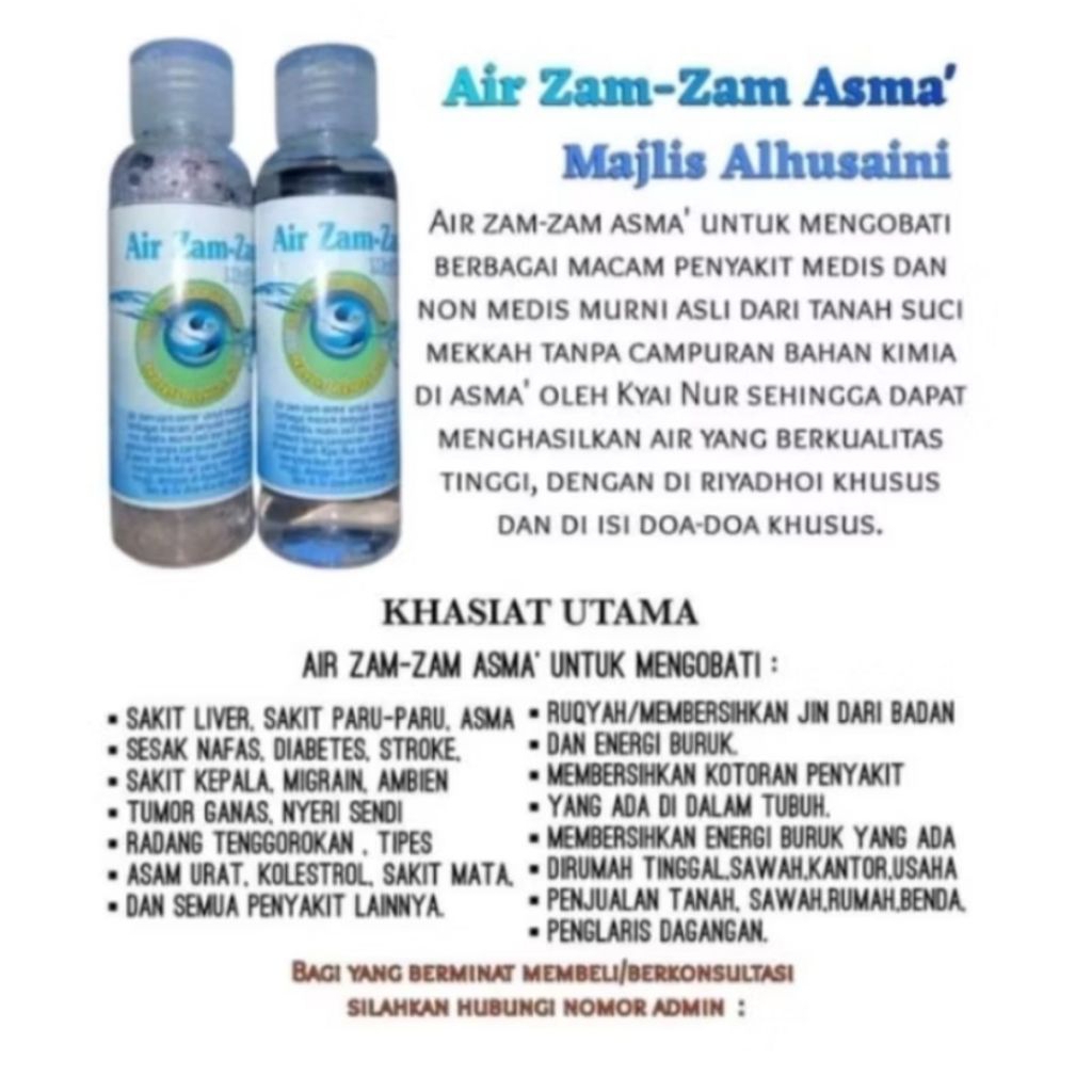 

2 Botol Air Zam Zam Asli Asma Produk Alhusaini