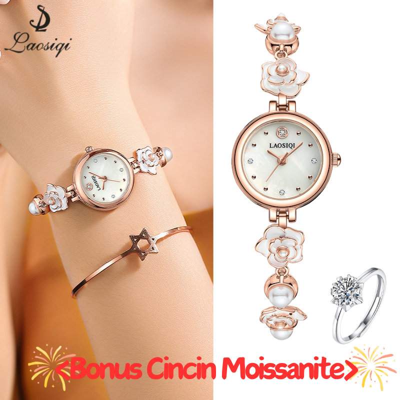 【Bonus Cincin Moissanite】(LAOSIQI)Jam Tangan Wanita Anti Air Original Fashion Cewek Korea Terbaru An