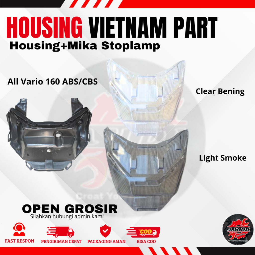 Housing+Mika Vario 160 Housing Stoplamp Vario 160 Mika Stoplamp Vario 160 Mika Bening Smoke vietnam