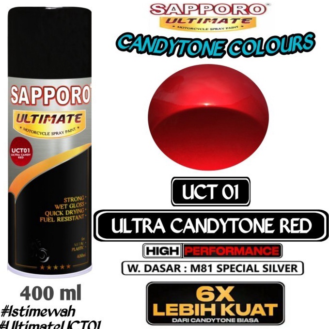 

UCT1 ULTRA CANDY RED SAPPORO ULTIMATE 4ml Cat Semprot Pylok Pilok KODE R3K7