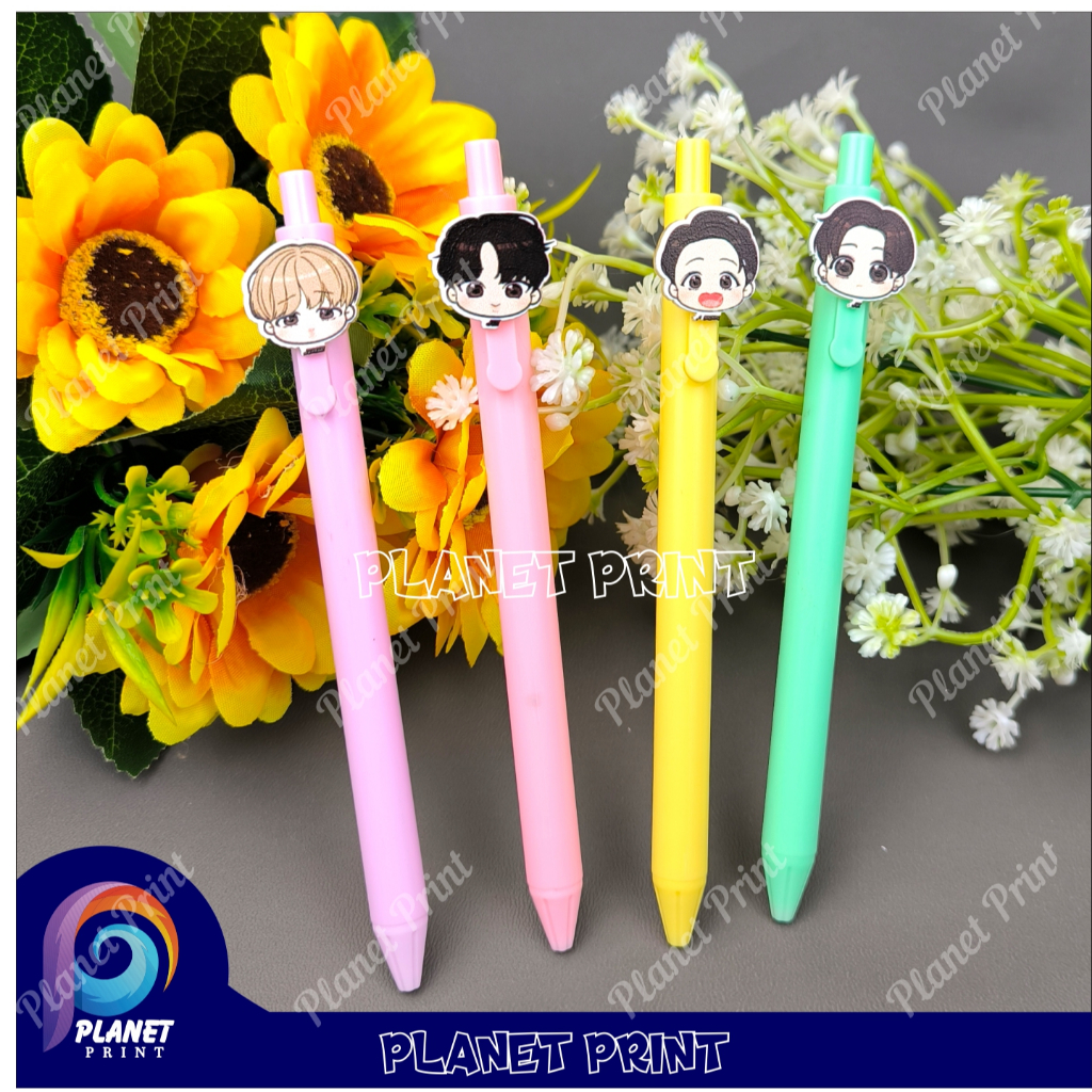 

(BTS02) KPOP Pulpen Bolpoin Pena BTS Kartun KPOP Pena Karikatur Pulpen KPOP Bolpoin K-Popers