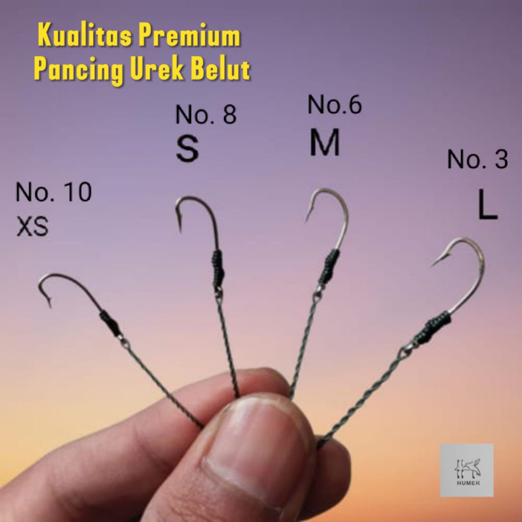 Urek belut/Kail Pancing Belut/Pancing Belut Sawah anti mocel super kuat Dengan Ukuran XS, S, M, dan 