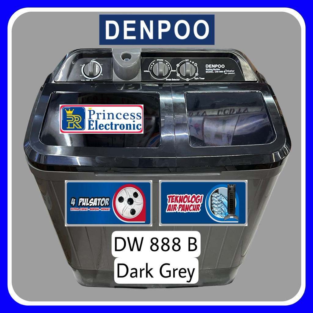 Mesin cuci denpoo 2 tabung 8kg 4 pulsator