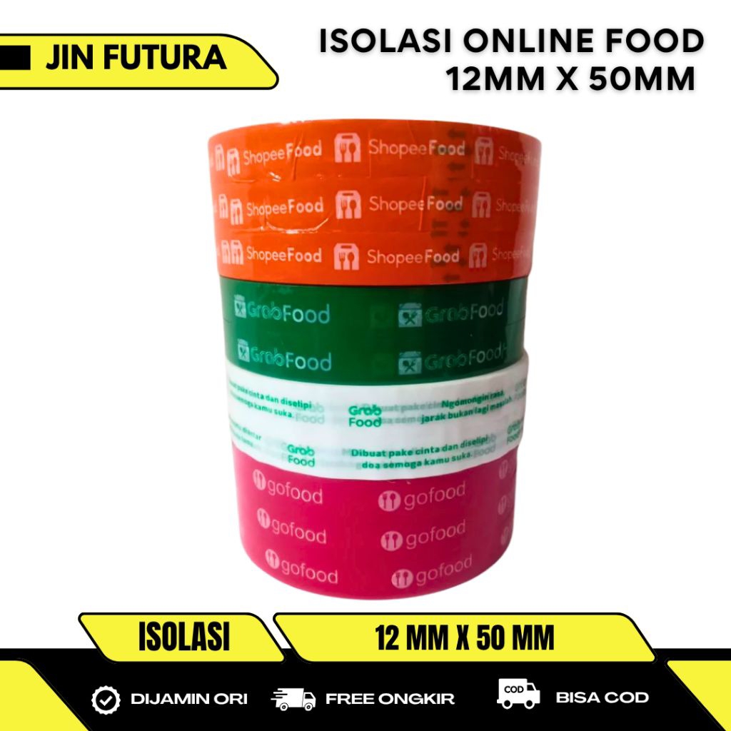 

Lakban Isolasi Online Food 15 mm x 50 mm Sealing Tape Makanan Tape