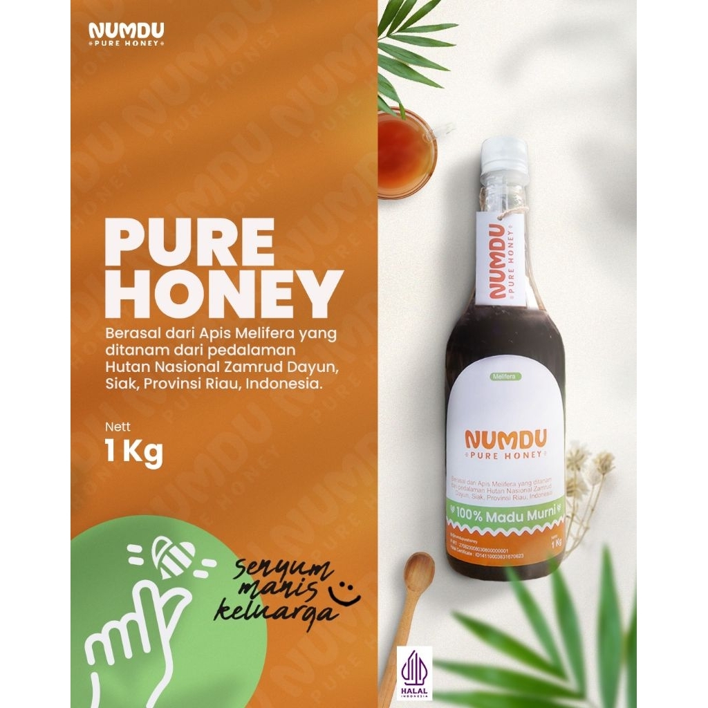 

Numdu Pure Honey Madu Melifera Multi 1Kg Asli Nektar Hutan Riau Halal & PIRT Terdaftar