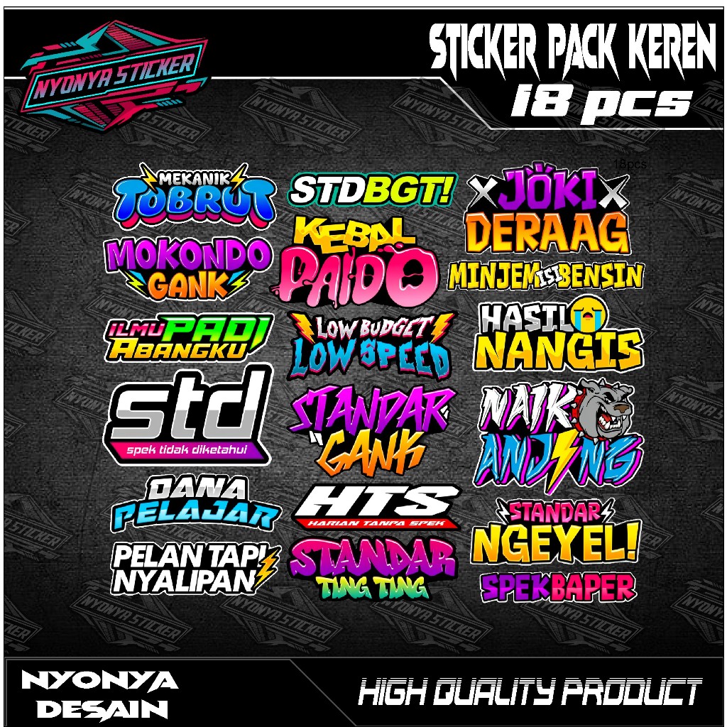 

STICKER KATA KATA KEREN 18 PCS