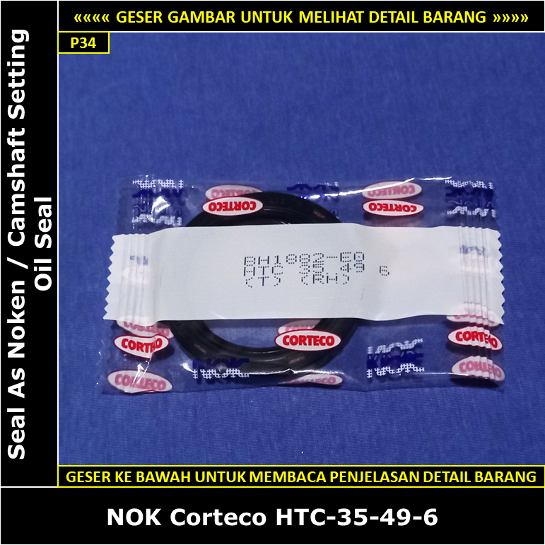 Seal As Noken Toyota Starlet Kapsul 1000 cc 1E EP80 1990-1995 NOK Corteco HTC-35-49-6 Camshaft Setti