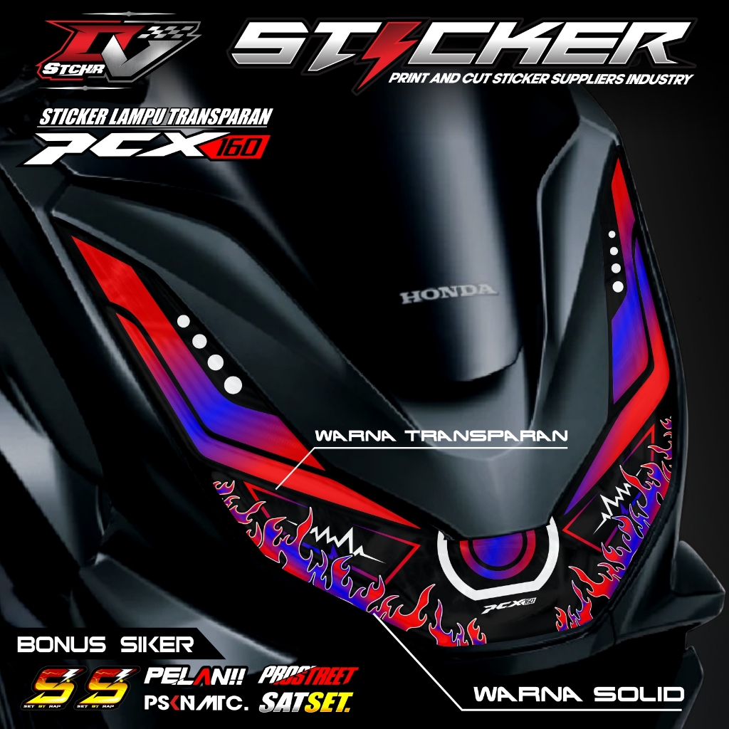 TERBARU STICKER LAMPU DEPAN PCX 160 NEW-STIKER ALIS LAMPU DEPAN PCX VARIASI LIST LAMPU