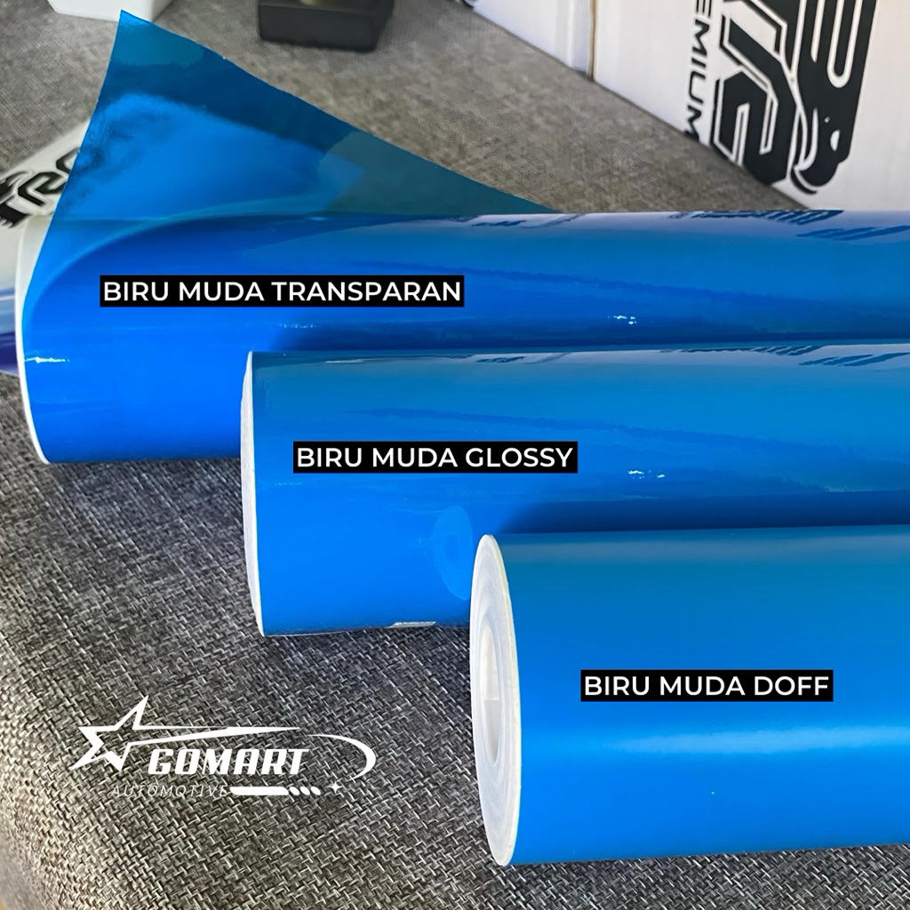 skotlet motor biru muda glossy biru muda transparan biru muda doff sticker scotlite profix biru muda