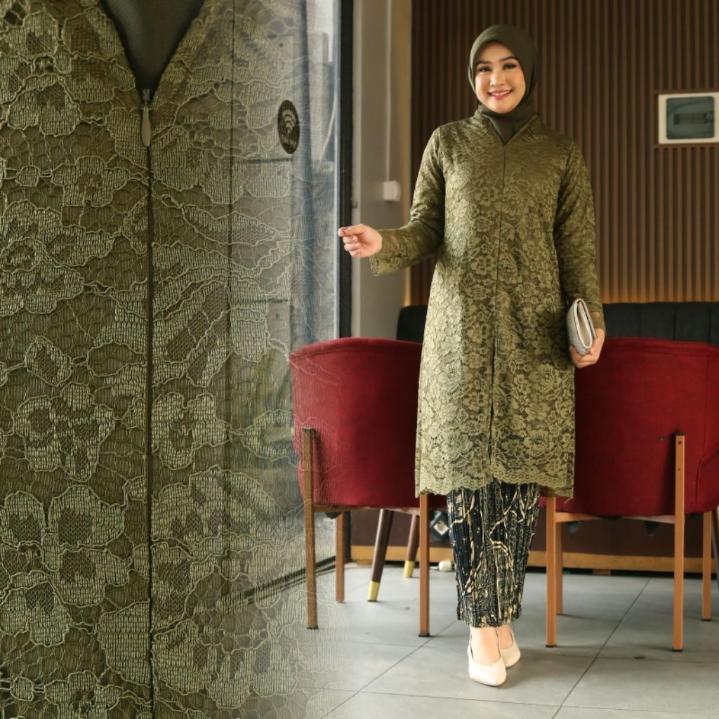 Setelan Tunik Brokat Busui Terbaru / Kebaya Pesta / Kebaya Modern / Kebaya Cantik / Kebaya Murah