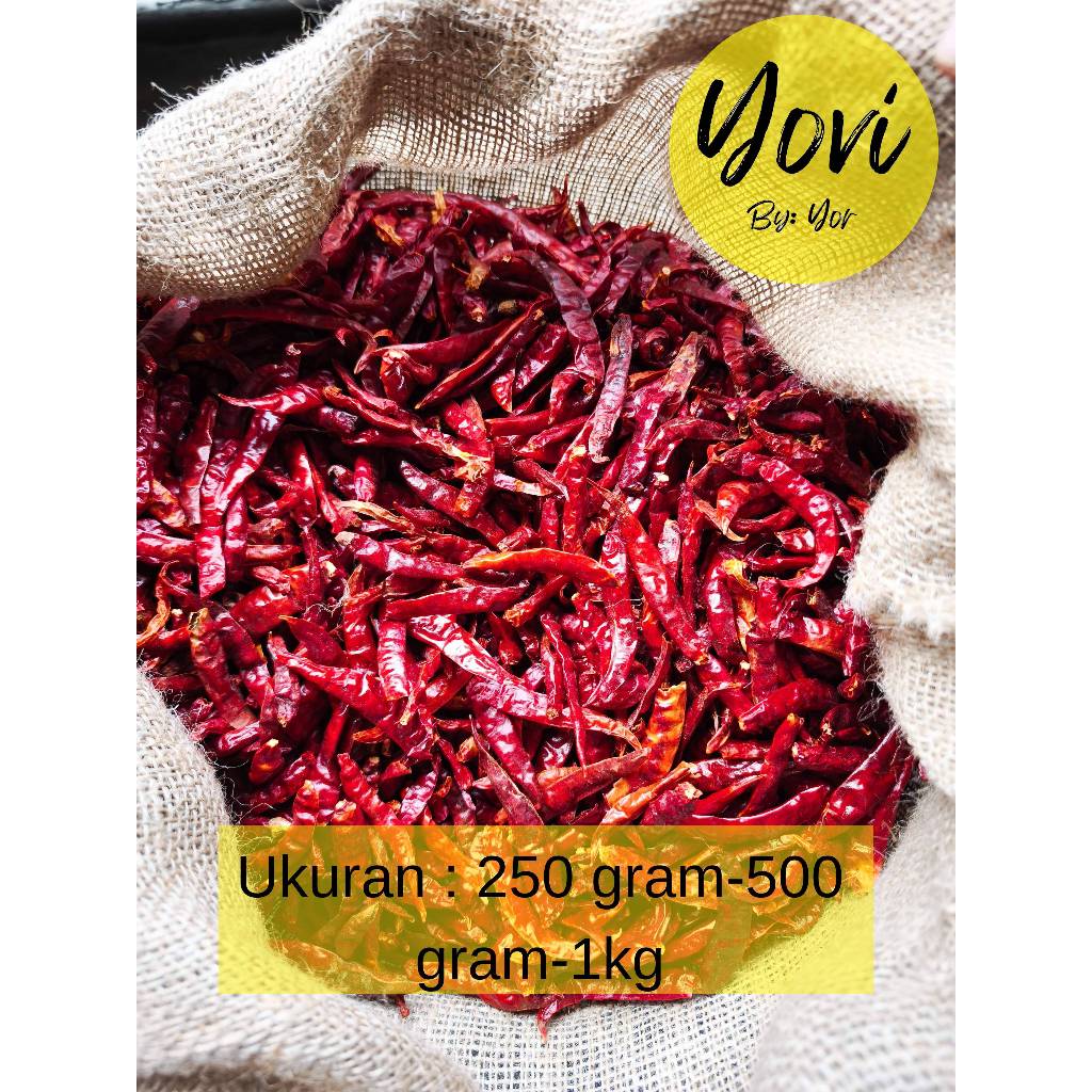 

Cabe Teja Tanpa Tangkai / Cabe Kering Teja (250 gram - 1KG)