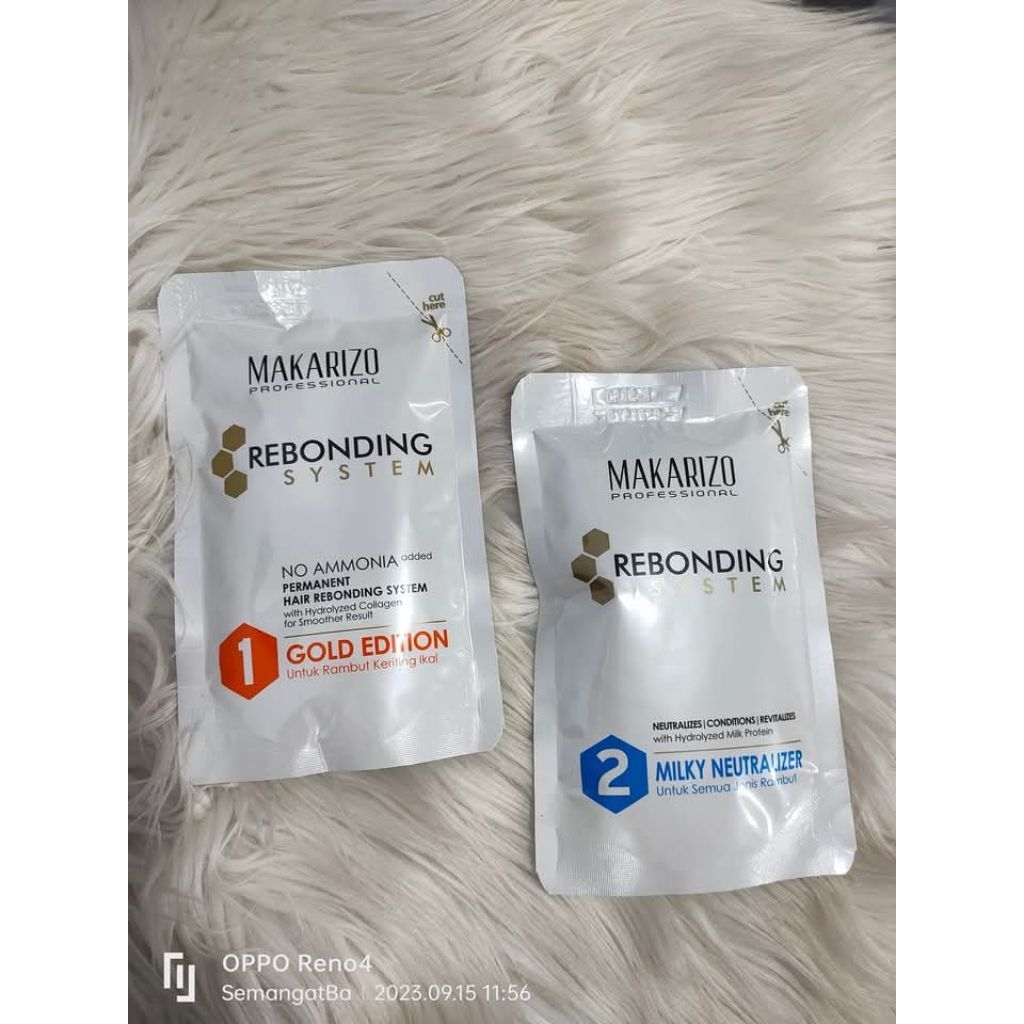 Makarizo cream rebonding rambut gold edition 125ml