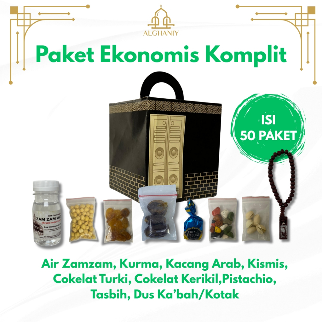 

FREE ONGKIR PAKET 50PCS OLEH-OLEH HAJI DAN UMROH / PAKET EKONOMIS OLEH-OLEH HAJI DAN UMROH LENGKAP