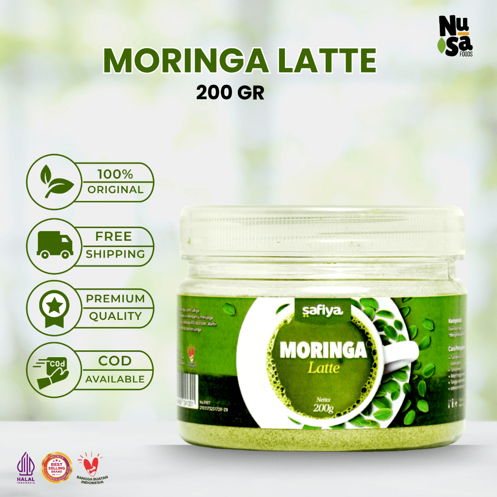 

Safiya Moringa Latte 200 Gram Minuman Bubuk Daun Kelor Manis Creamy