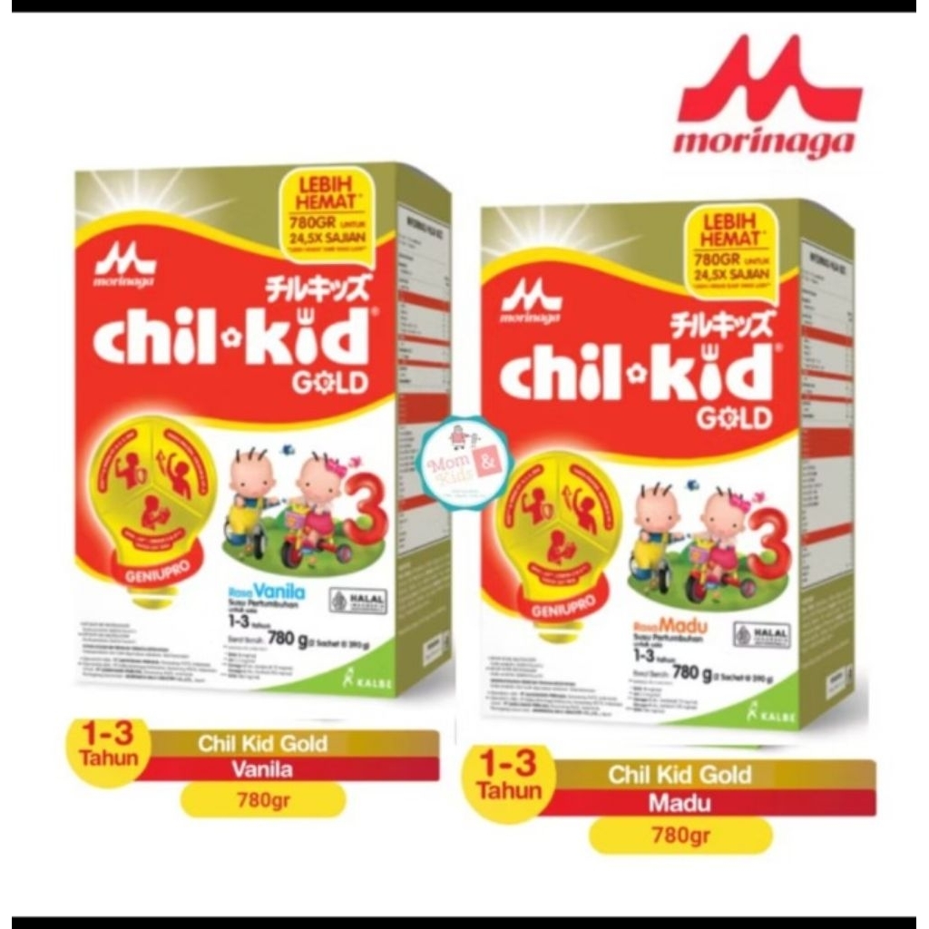 

Morinaga Chil kid Gold 780 gram Madu / Vanila Chil kid reguler