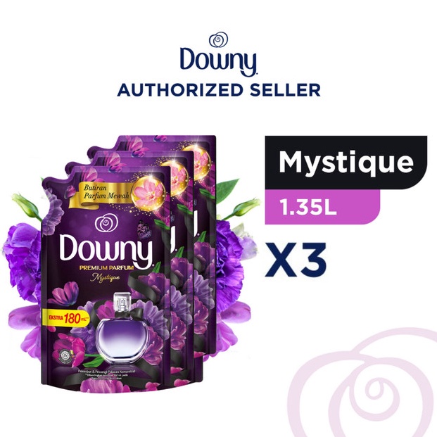 KODE Y76G Downy Pelembut dan Pewangi Pakaian Konsentrat Premium Parfum Mystique 135L x 3 pcs