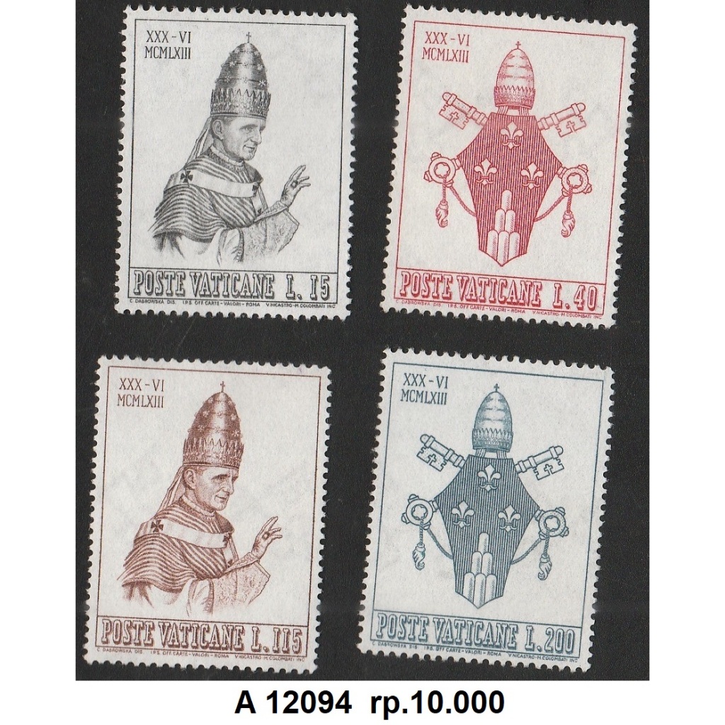 

A 12094 SET LENGKAP PRANGKO POSTE VATICANE TEMA CORONATION OF POPE PAUL VI DENGAN KONDISI BELUM ADA CAP