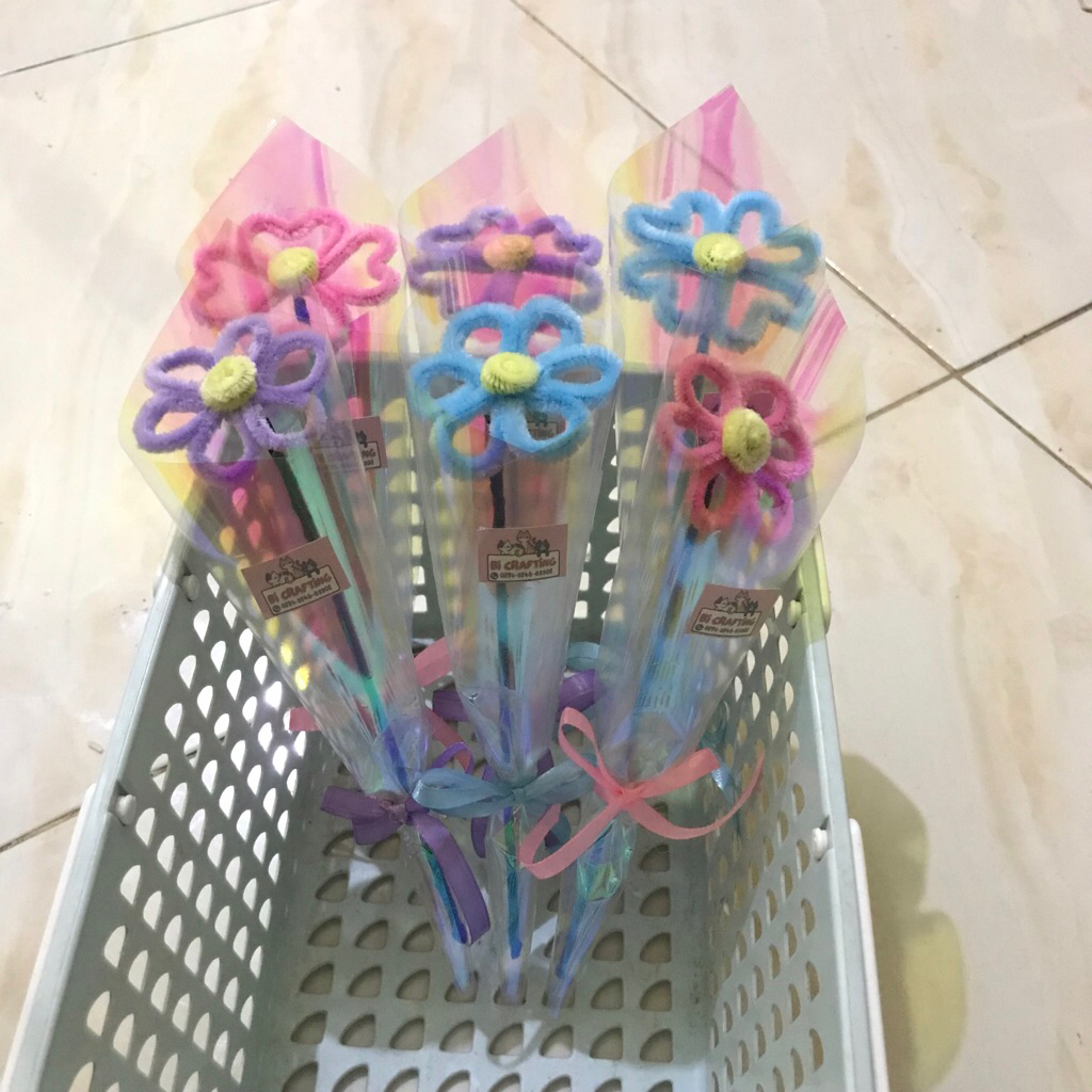 

buket single cone kawat bulu