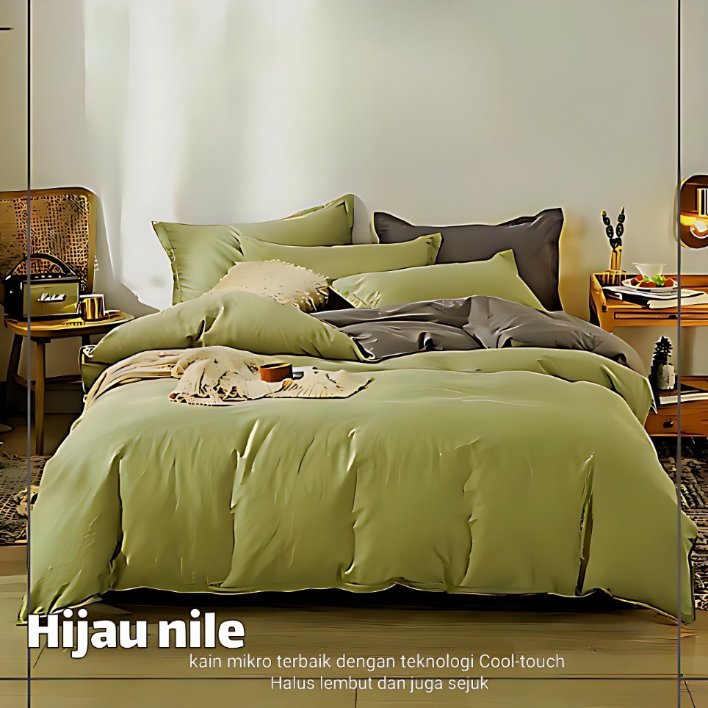 COD SEPREI Polos Premium Warna HIJAU NILE Sprei ANTI GESER Ukuran All Size Kain Microsilk Homemade
