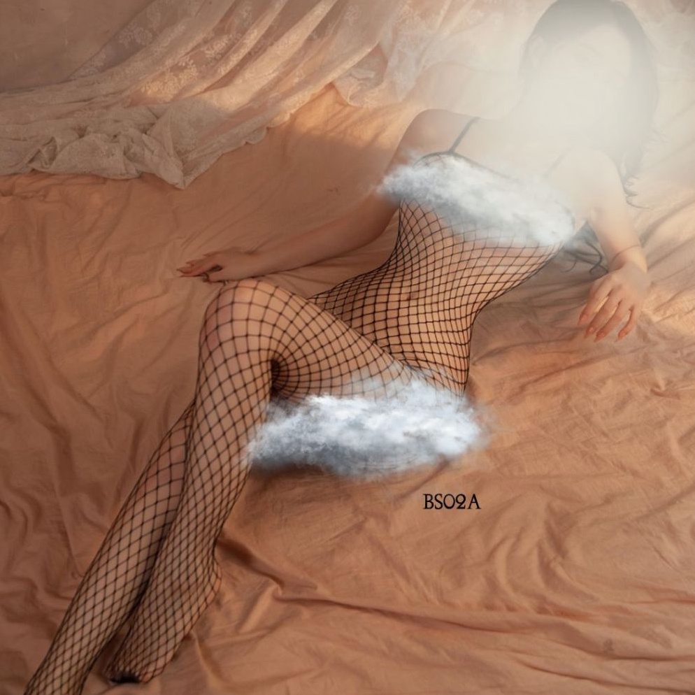 KODE R59H Full Body Stocking Jaring Wanita Model Jumpsuit Transparan Hitam BS2A