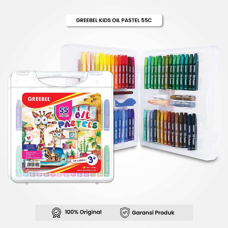 

KODE D28Z GREEBEL Crayon Krayon 55 Warna Kids Oil Pastel 55 Warna Crayon Greebel