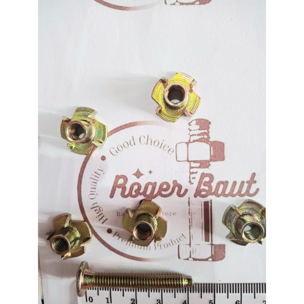 Baut Speaker 6cm JCBC Kuning 6mm + Mur Cakar M6Baut Speaker JCBC + Mur Cakar biasa dipake untuk pema