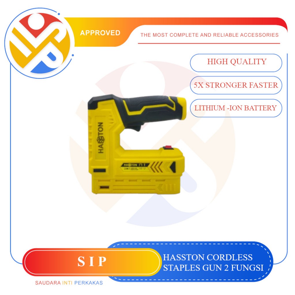 

HASSTON Mesin Staples Cordless 2 Fungsi / Cordless Staples Gun / Stapler Gun (4090-007)