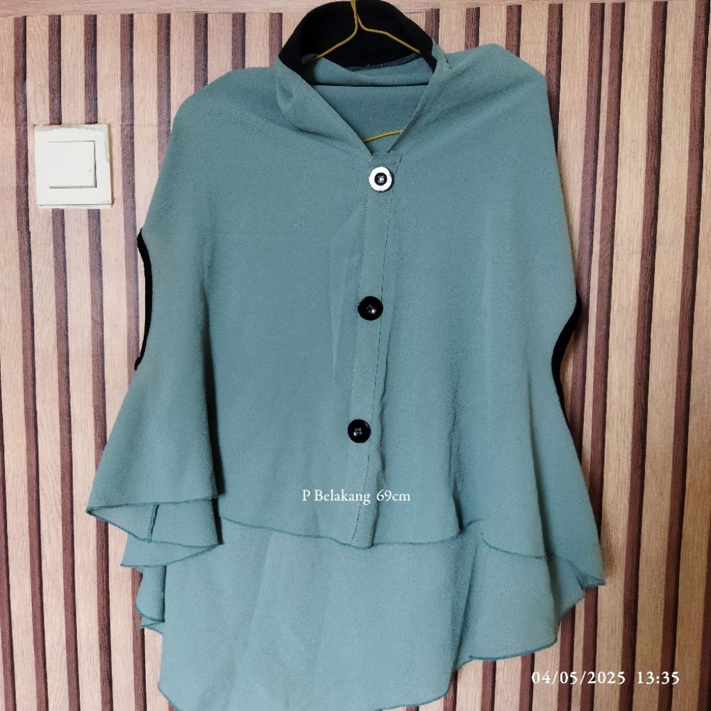 Hijab Jilbab Instan Remaja Model Lengan Bolong Warna Sage