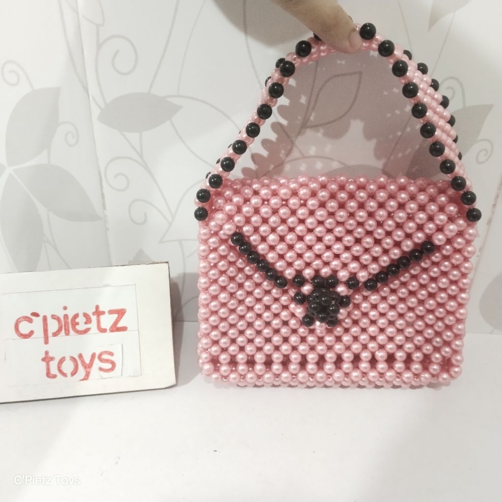 Tas Tangan / Handbag Manik-Manik Pink (Second/Preloved)