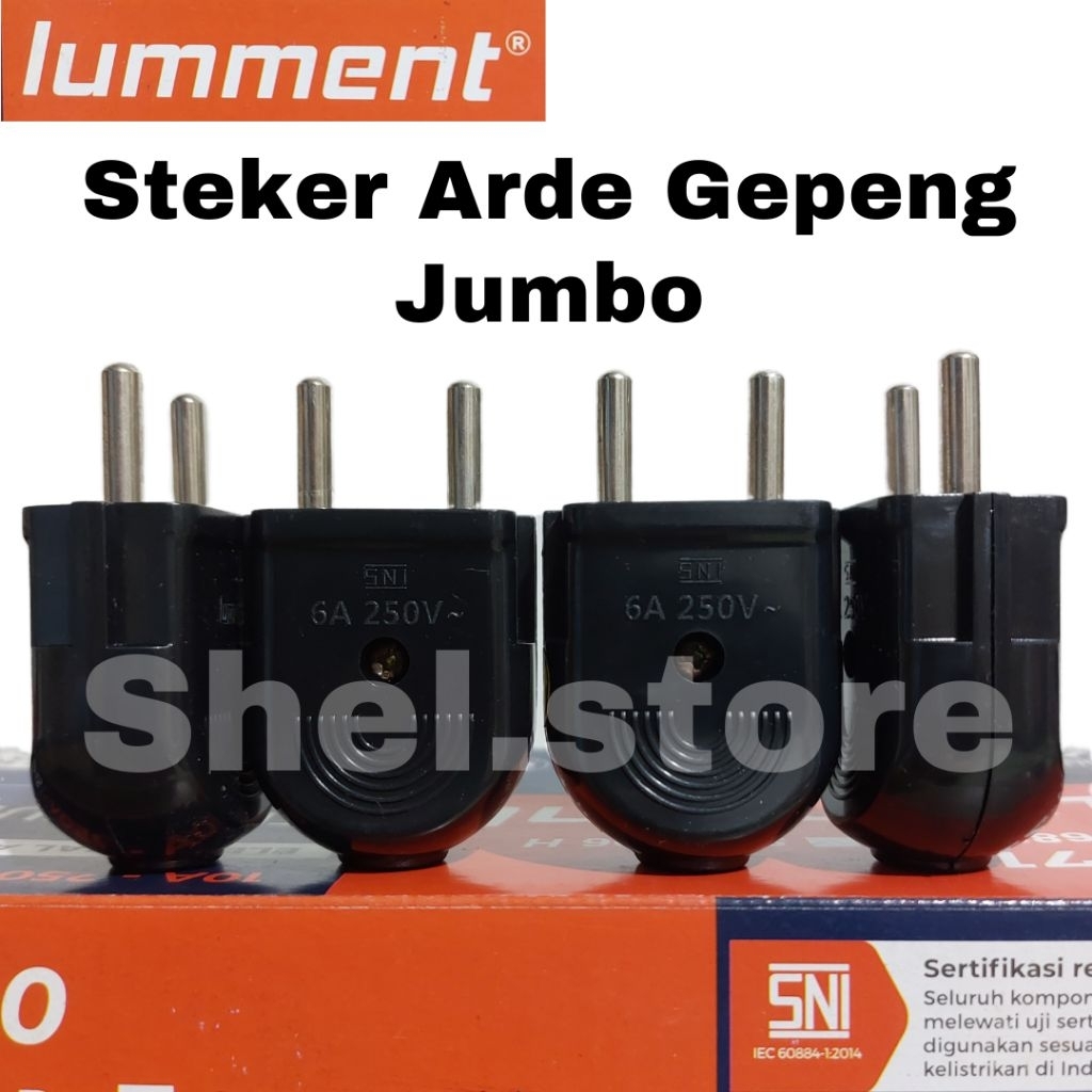 LUMMENT STEKER GEPENG JUMBO HITAM | STEKER KABEL LISTRIK JUMBO | STEKER GEPENG KABEL LISTRIK | COLOK