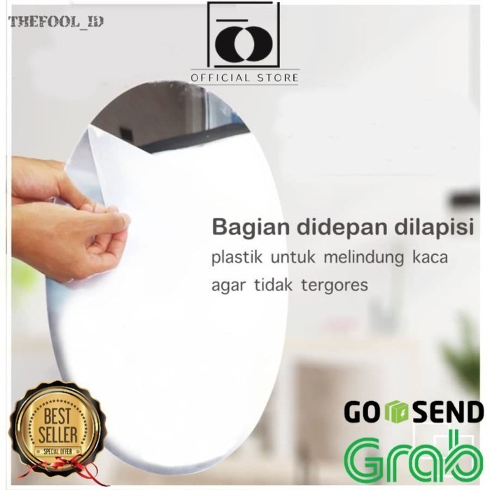 Stiker Cermin Hias Oval Anti Pecah Acrylic Kaca Tempel Dinding — 8
