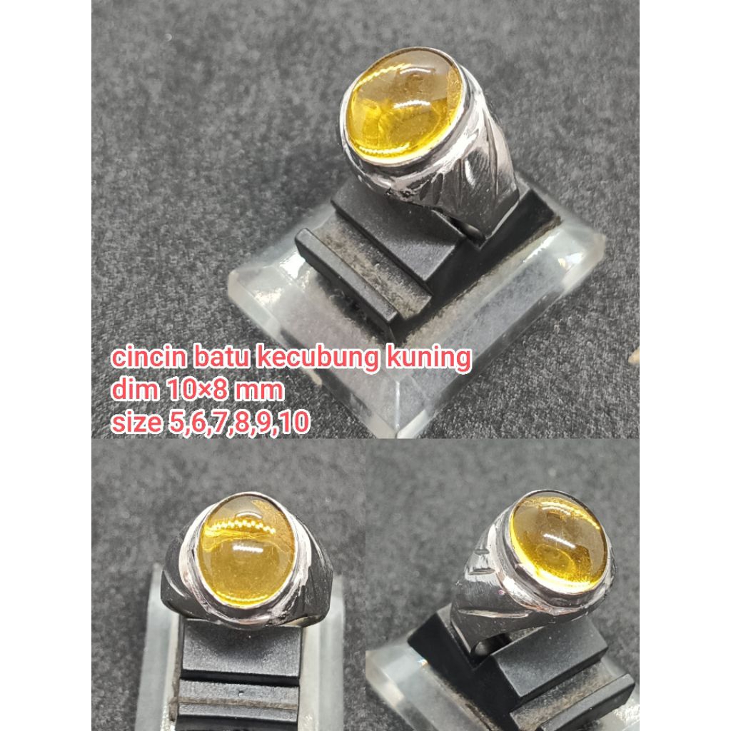 cincin batu kecubung kuning