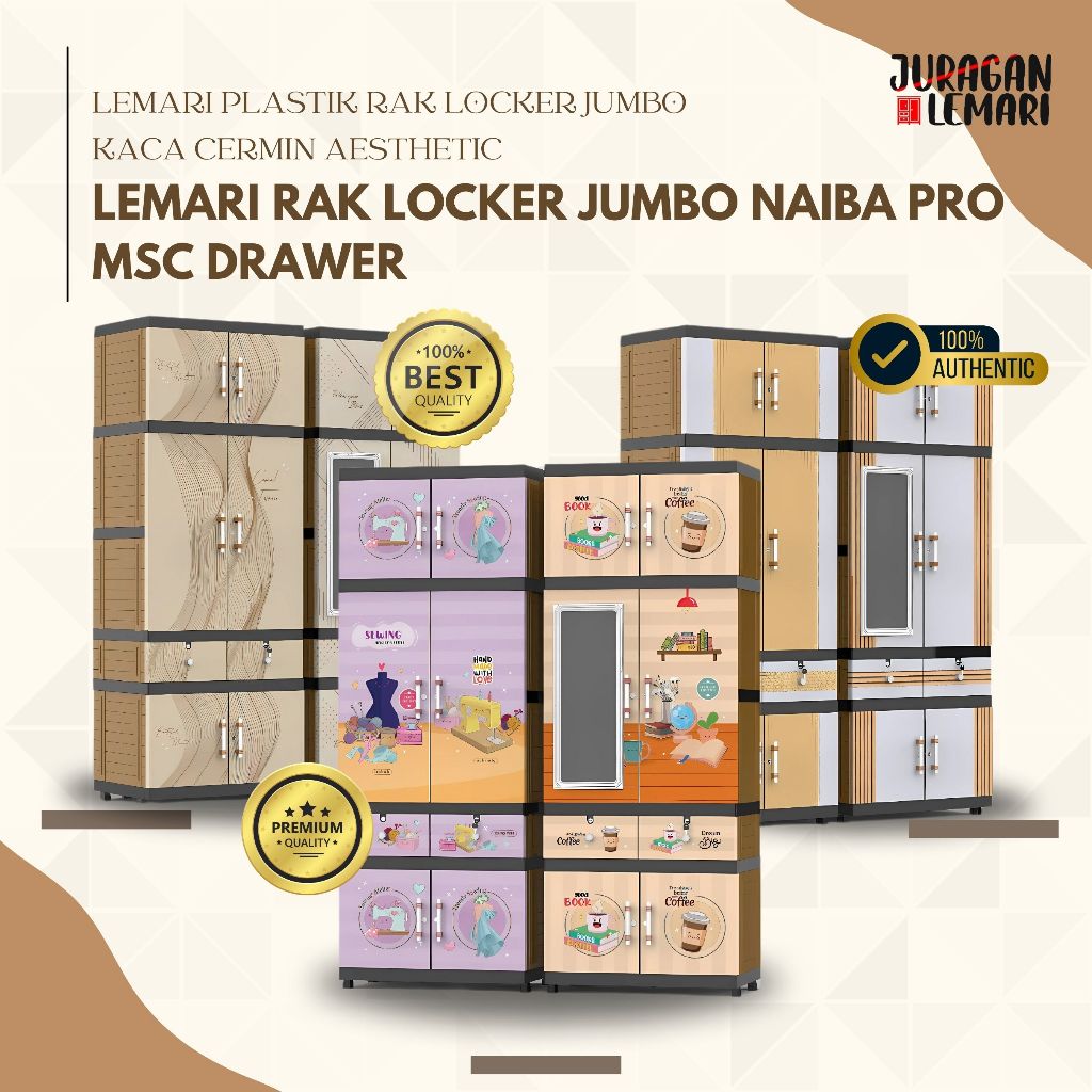 LEMARI PLASTIK RAK LOCKER SIMPLE | LEMARI RAK LOCKER JUMBO NAIBA PRO MSC DRAWER | NAIBA PRO MSC DRAW
