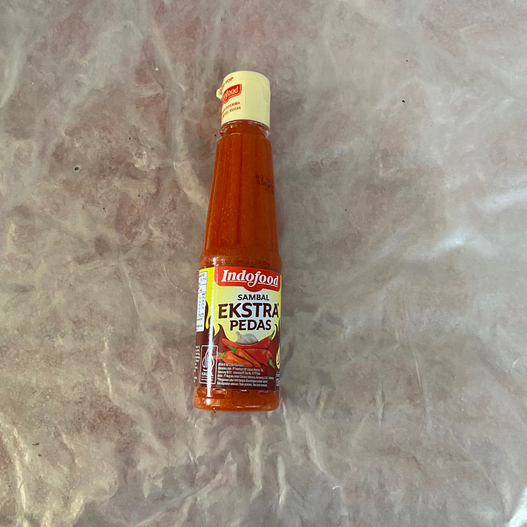 

sambal botol cap indofood sambal extra pedas
