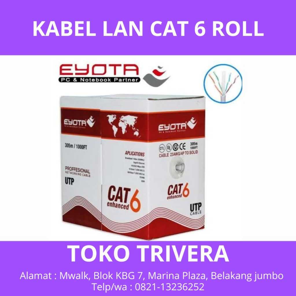eyota Cable lan roll Eyota cat 6 305m - Kabel lan utp cat6 305 meter