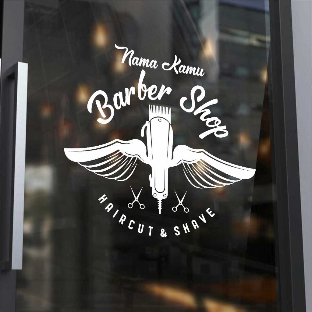 Stiker Catting Barbershop,Stiker Kaca Dinding Barbershop