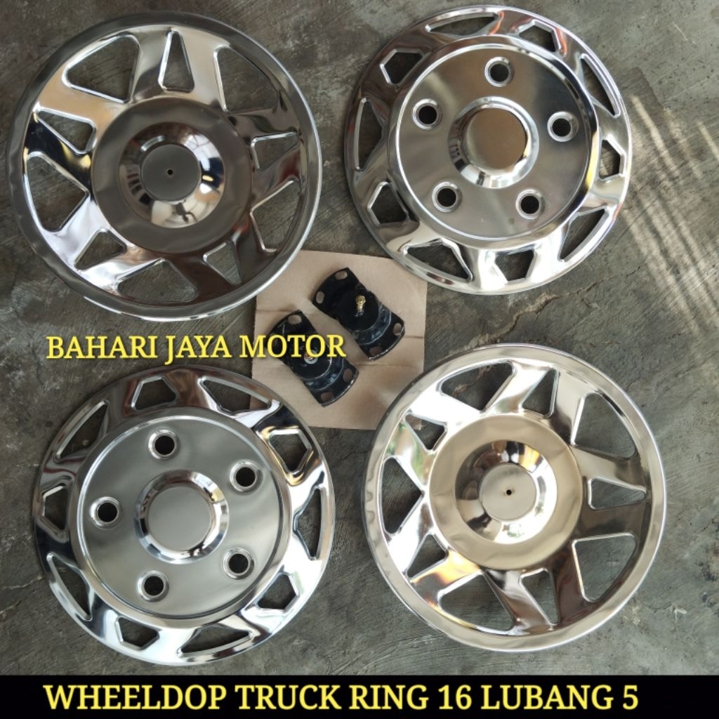 Kii WheelDOP Truck Ring 16 Lubang Baut 5 Depan Belakang (Motif Bintang)