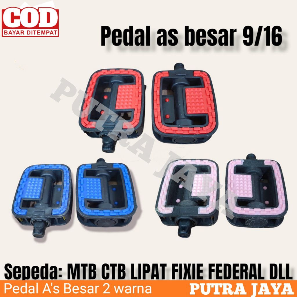Pedal Pijakan Kaki Sepeda Gunung MTB fixie Lipat mini cewe Dewasa 2 Warna Universal Pasific Murah Gr