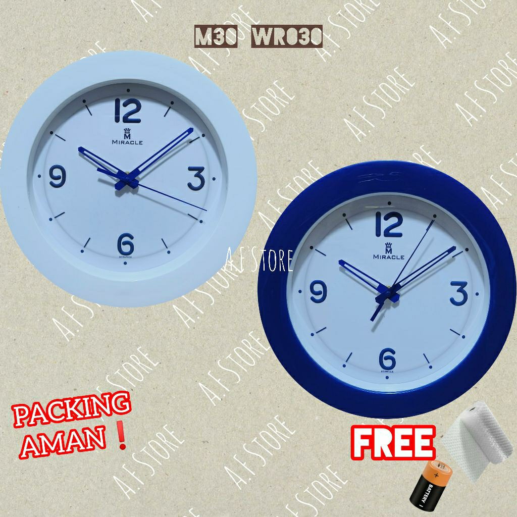 Jam Dinding Miracle | M30 WR030 | Diameter 30cm