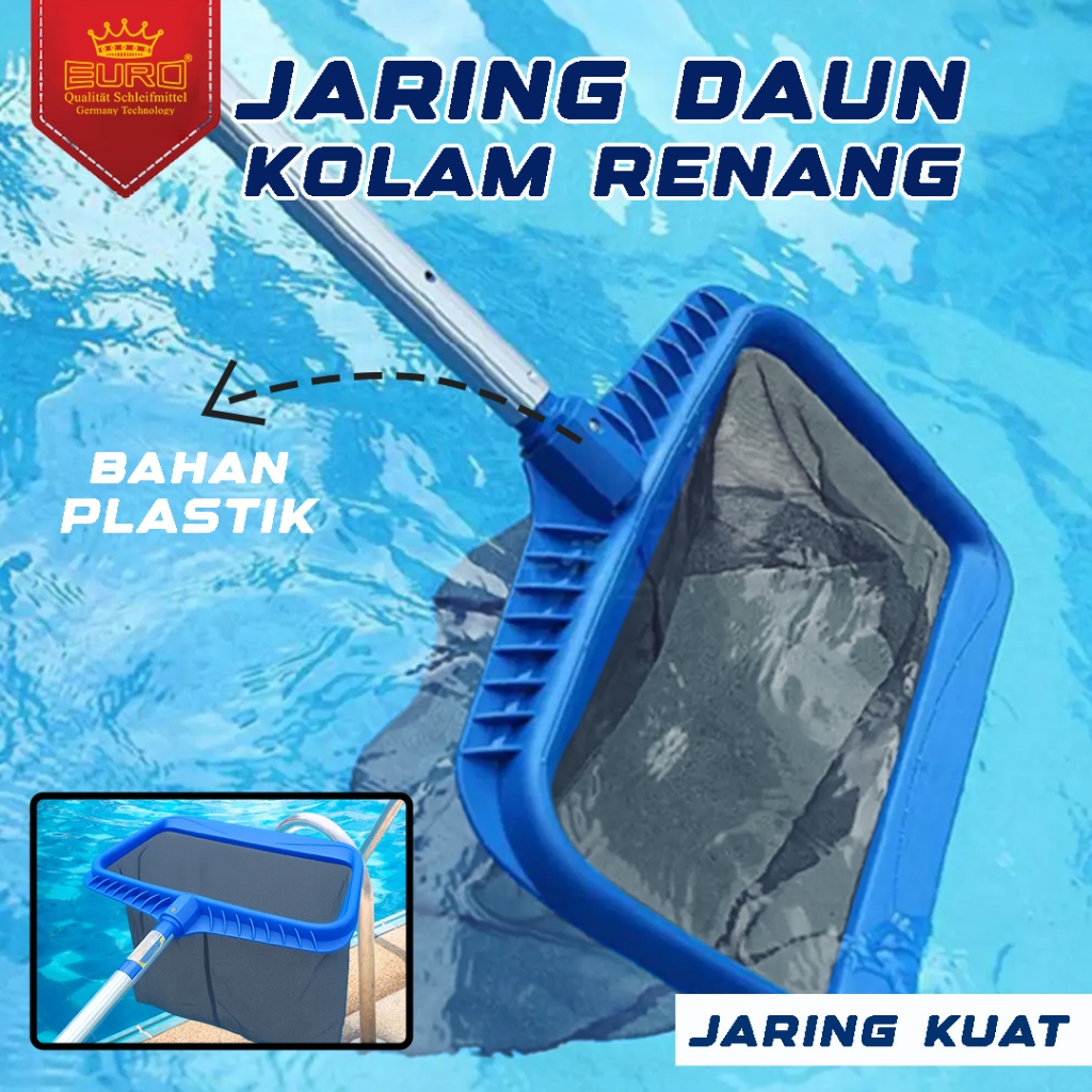Jaring pembersih Kolam Renang Besar Bahan Plastik Kuat Lokal - Leaf Rake Skimmer