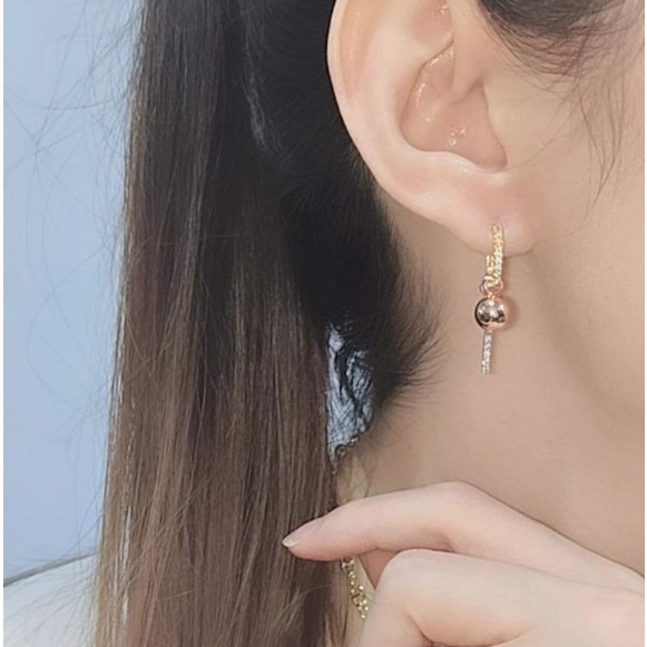 MATLAINE-Anting jepit bulat panjang JEMMY mix warna Titanium