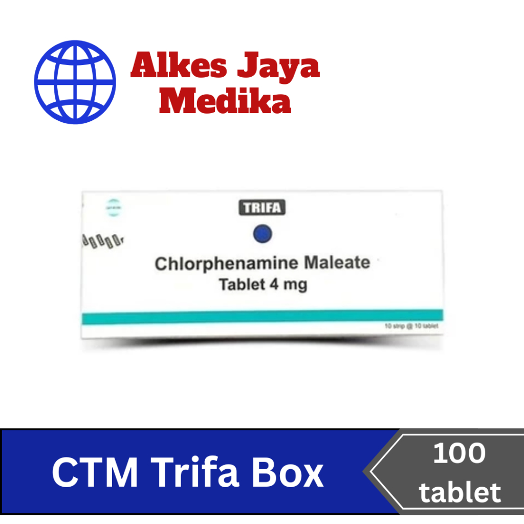 Chlorphenamine Maleate 4 mg Box Isi 100 Tablet - CTM Obat Alergi/Gatal