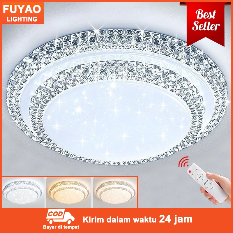 FL Lampu Hias Lampu Plafon Ceiling Lampu LED Kristal Bulat/Kotak