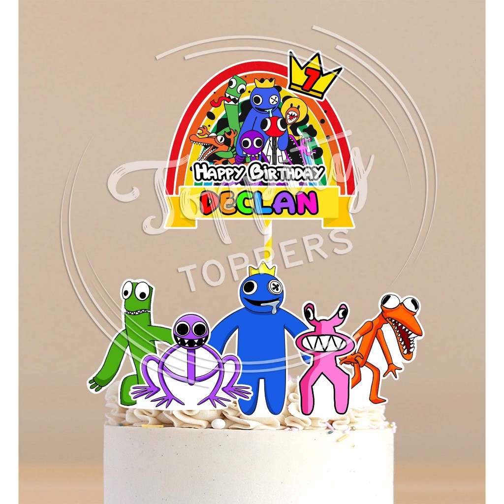 Topper cake kue ulang tahun birthday Rainbow Friends