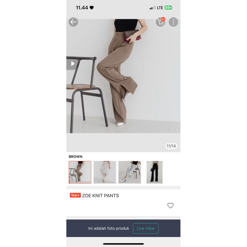 PRELOVED ZOE KNIT PANTS BROWN