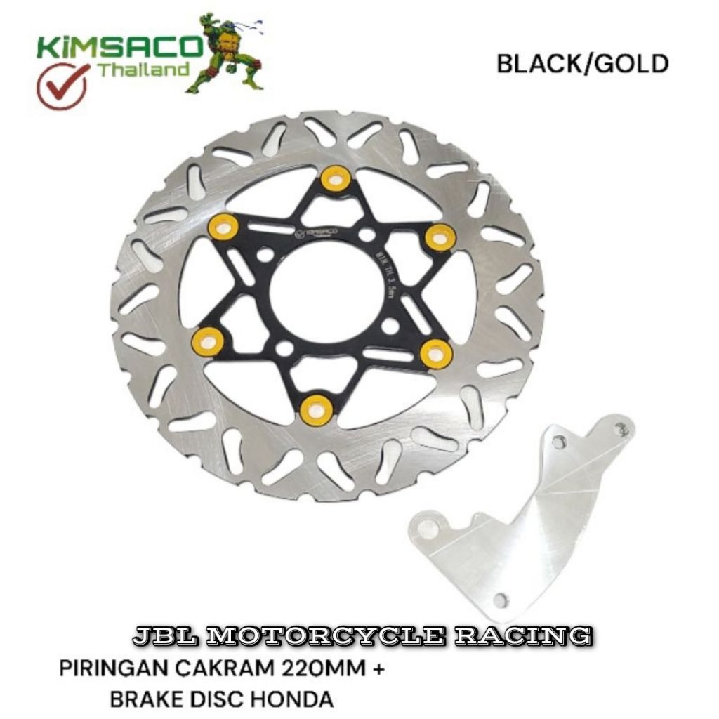 PIRINGAN CAKRAM DISC BRAKE 220MM PLUS BREKET DISC HONDA YAMAHA - Piringan Cakram Depan 220MM + BRAKE