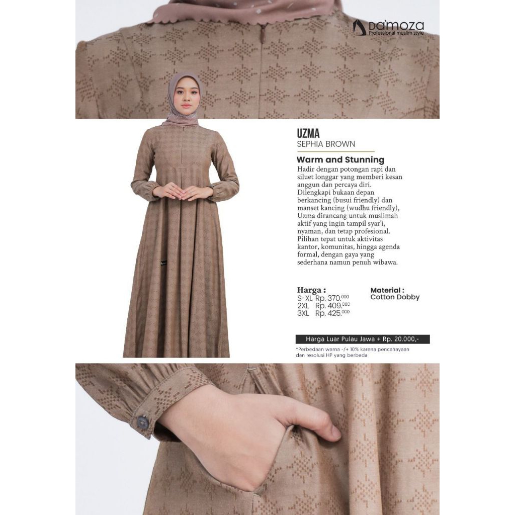 DAMOZA UZMA SEPHIA BROWN GAMIS TERBARU