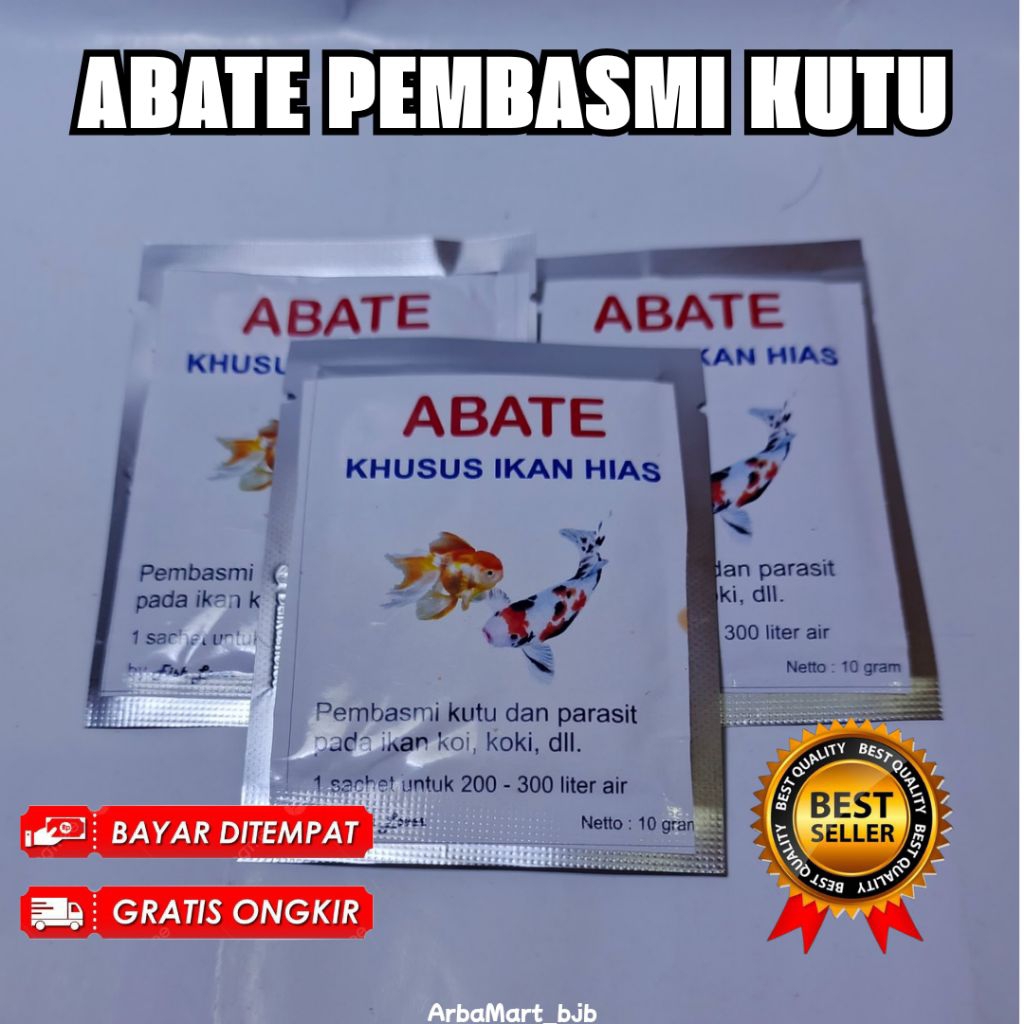 ABATE KHUSUS UNTUK IKAN HIAS OBAT KUTU PARASIT IKAN HIAS KOKI KOI (10gr)